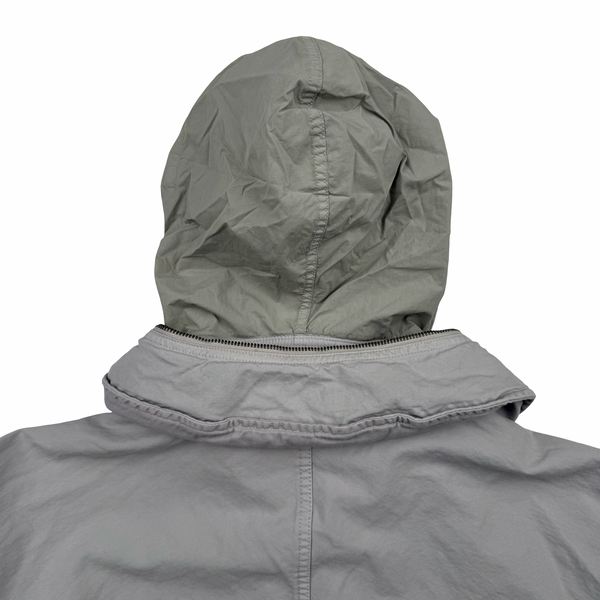 Stone Island Silver 2026 Nyco Panama-TC S.I Marina hooded Jacket - Large