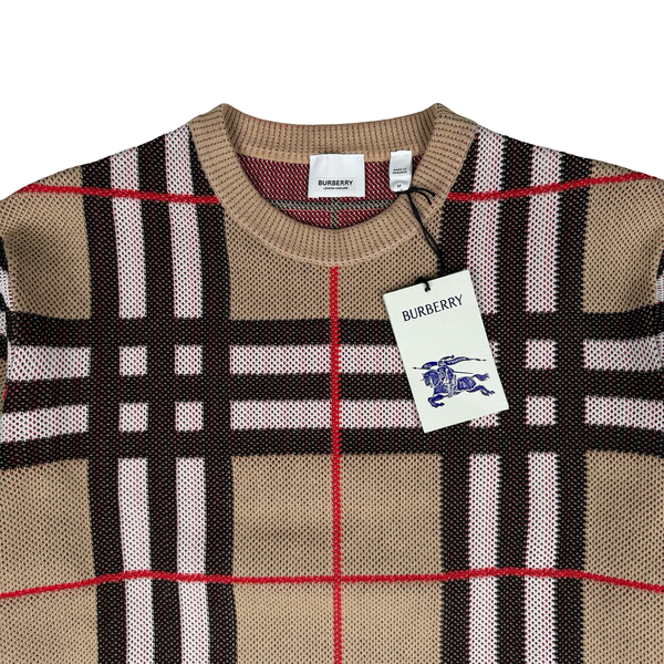 Burberry Cotton Blend Knit Archive Beige Jumper - Medium