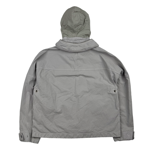 Stone Island Silver 2026 Nyco Panama-TC S.I Marina hooded Jacket - Large