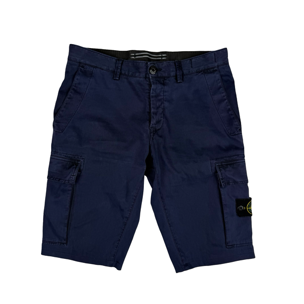 Stone Island Navy Blue Cargo Shorts - 31"