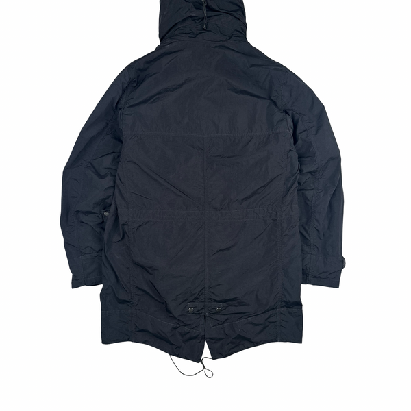 CP Company 2005 Black Multipocketed Long Parka Jacket - Medium