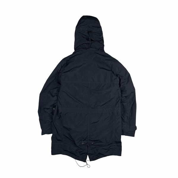 CP Company 2005 Black Multipocketed Long Parka Jacket - Medium