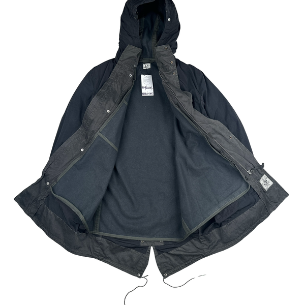 CP Company 2005 Black Multipocketed Long Parka Jacket - Medium