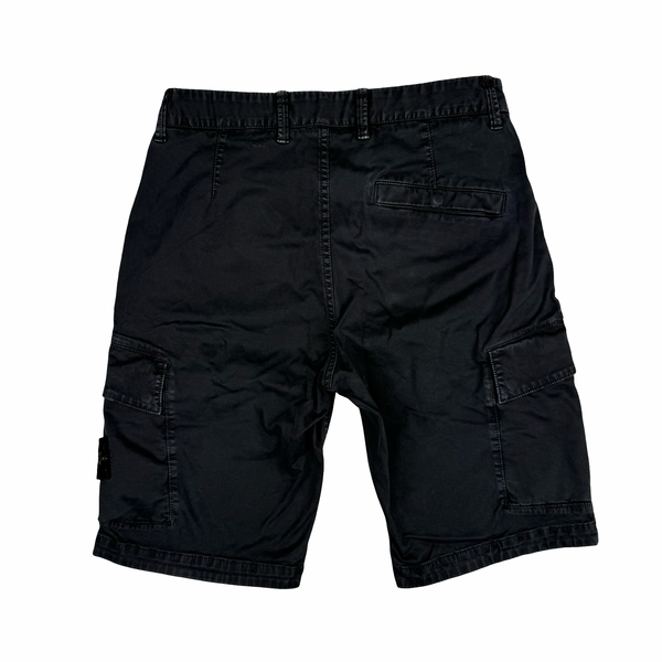 Stone Island 2023 Black Slim Cotton Cargo Shorts - 29" (Small)