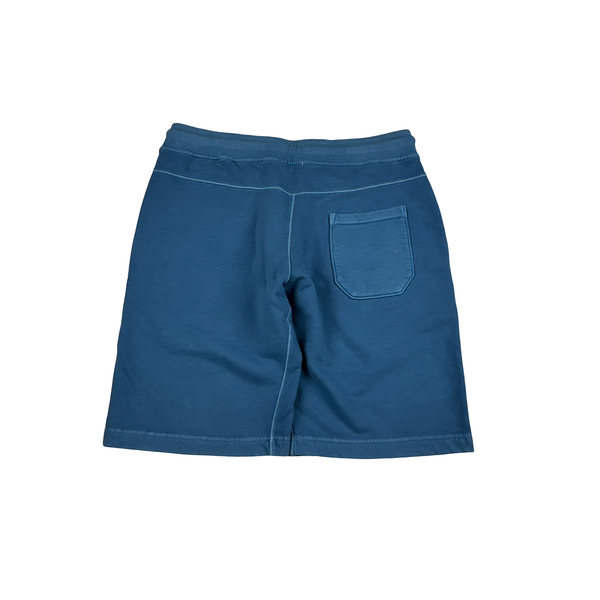 CP Company Brushed Blue Resist Dyed Cotton Lens Viewer Shorts - Small