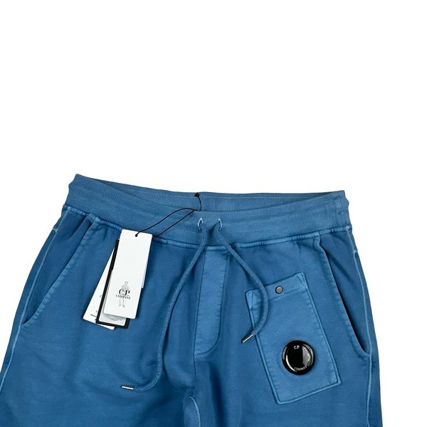 CP Company Brushed Blue Resist Dyed Cotton Lens Viewer Shorts - Small