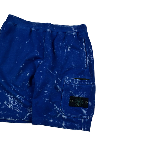 Stone Island OVD Camo Blue Cotton Shorts - Large