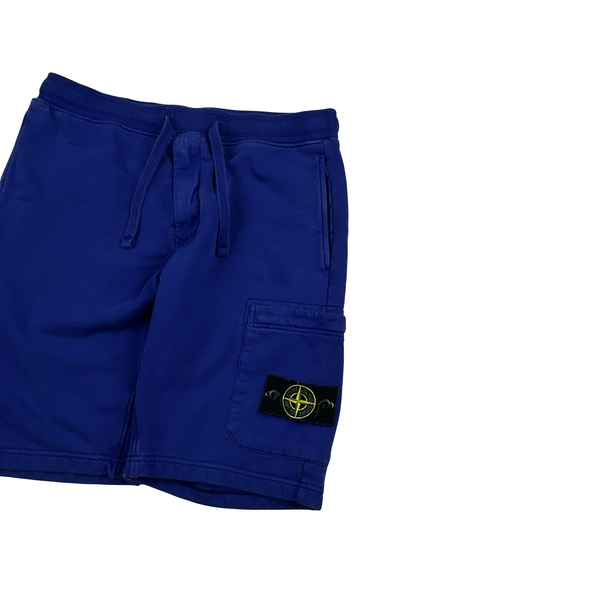 Stone Island 2022 Electric Blue Cotton Shorts - Medium