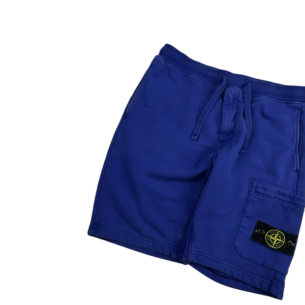 Stone Island 2022 Electric Blue Cotton Shorts - Medium
