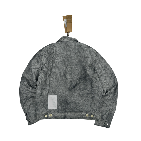 Ten C Grey Marble Multi Pocket Mid Layer Zipped Overshirt Jacket - Medium