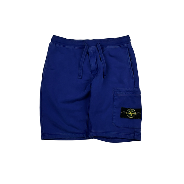 Stone Island 2022 Electric Blue Cotton Shorts - Medium
