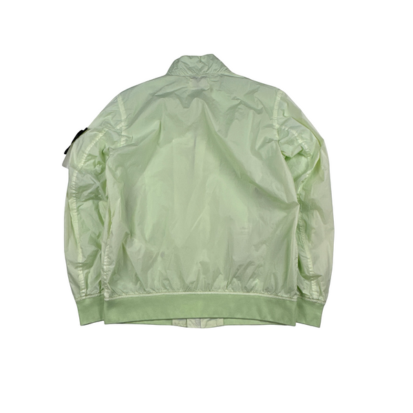 Stone Island 2023 Lime Green Garment Dyed Crinkle Reps Jacket - Medium