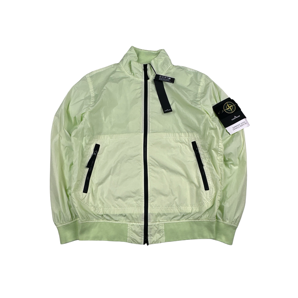 Stone Island 2023 Lime Green Garment Dyed Crinkle Reps Jacket - Medium
