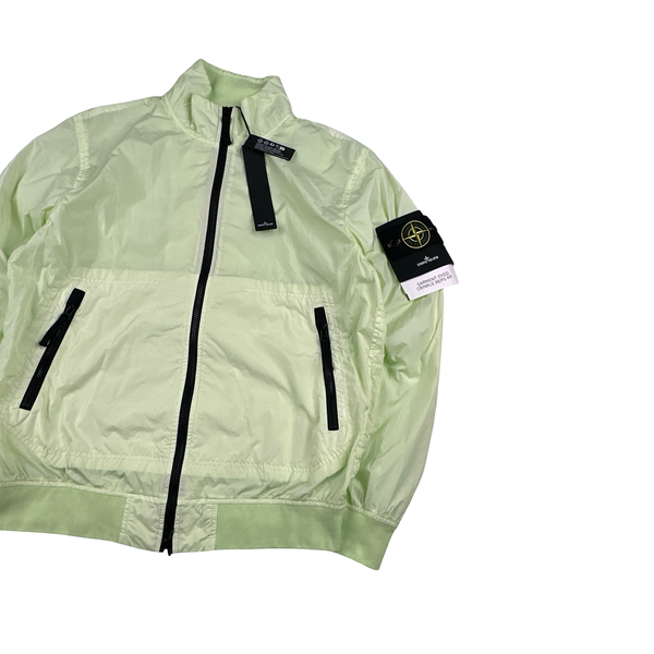 Stone Island 2023 Lime Green Garment Dyed Crinkle Reps Jacket - Medium