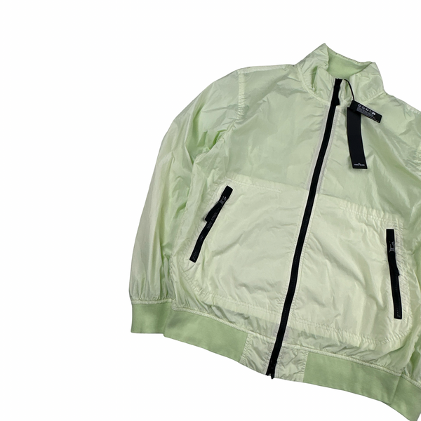 Stone Island 2023 Lime Green Garment Dyed Crinkle Reps Jacket - Medium