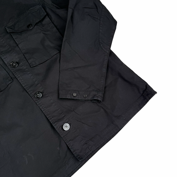 Stone Island 2020 Black Thick Cotton Ghost Piece Overshirt - Medium