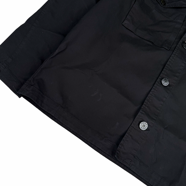 Stone Island 2020 Black Thick Cotton Ghost Piece Overshirt - Medium
