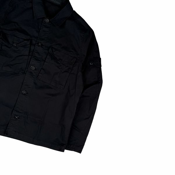 Stone Island 2020 Black Thick Cotton Ghost Piece Overshirt - Medium