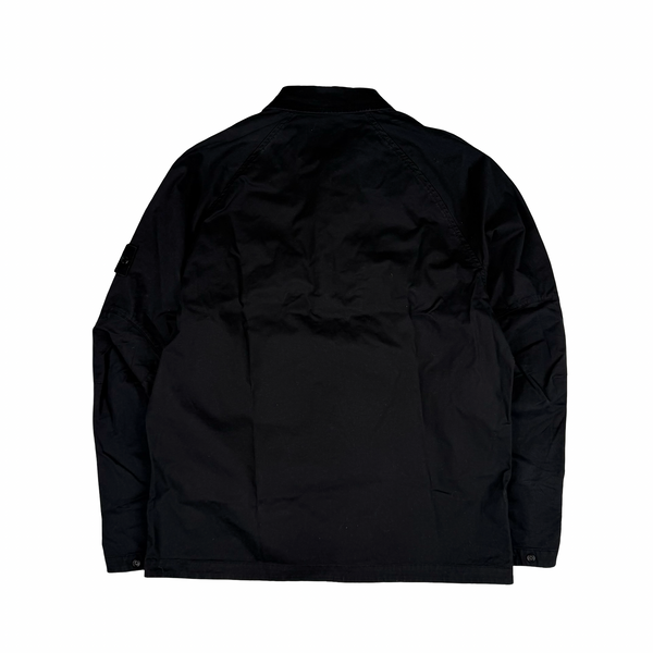 Stone Island 2020 Black Thick Cotton Ghost Piece Overshirt - Medium