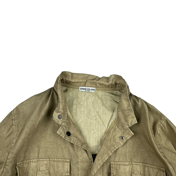 Stone Island 2003 Lino Flax Brown Lightweight Jacket - XXL