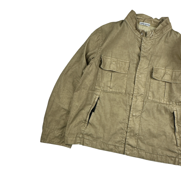 Stone Island 2003 Lino Flax Brown Lightweight Jacket - XXL
