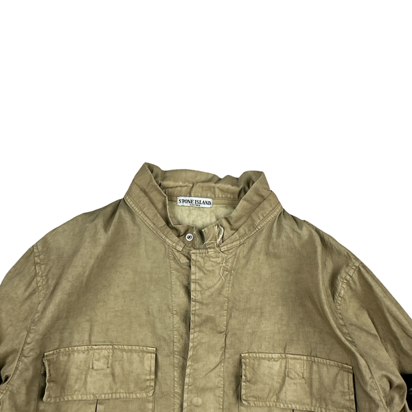 Stone Island 2003 Lino Flax Brown Lightweight Jacket - XXL