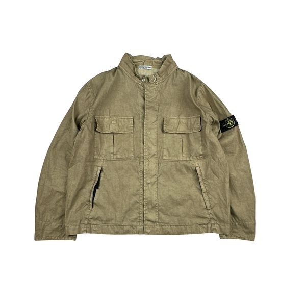 Stone Island 2003 Lino Flax Brown Lightweight Jacket - XXL