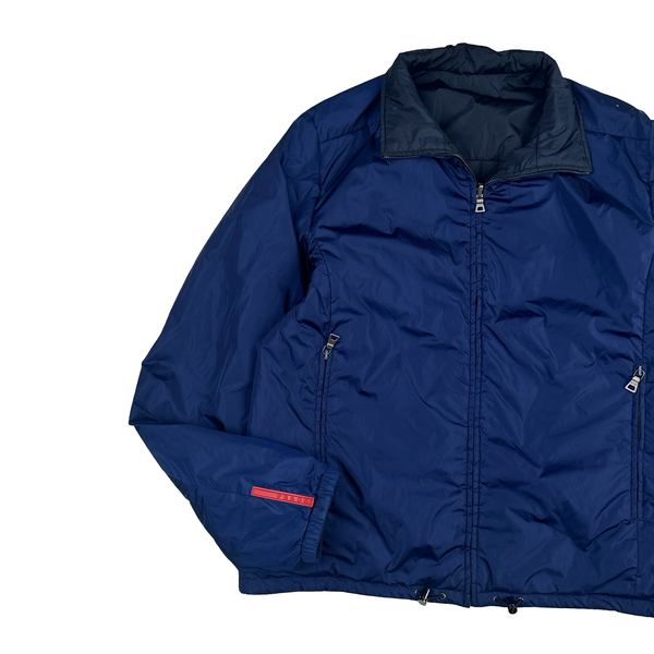 Prada Red Tab Reversible 2 in 1 Padded Nylon Jacket - Large