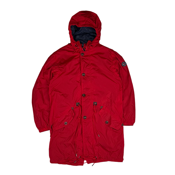 Ralph Lauren Red Nylon Light Weight Fishtail Windbreaker Zipped Jacket - Small