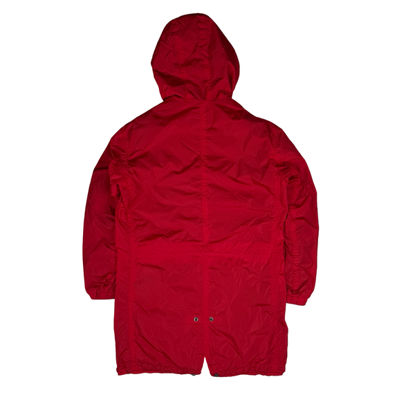 Ralph Lauren Red Nylon Light Weight Fishtail Windbreaker Zipped Jacket - Small