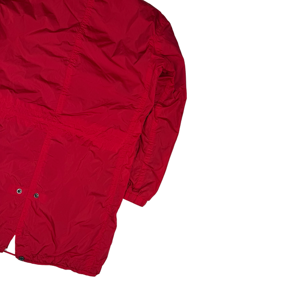 Ralph Lauren Red Nylon Light Weight Fishtail Windbreaker Zipped Jacket - Small
