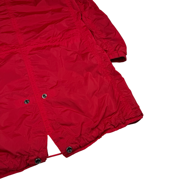 Ralph Lauren Red Nylon Light Weight Fishtail Windbreaker Zipped Jacket - Small