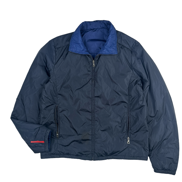 Prada Red Tab Reversible 2 in 1 Padded Nylon Jacket - Large