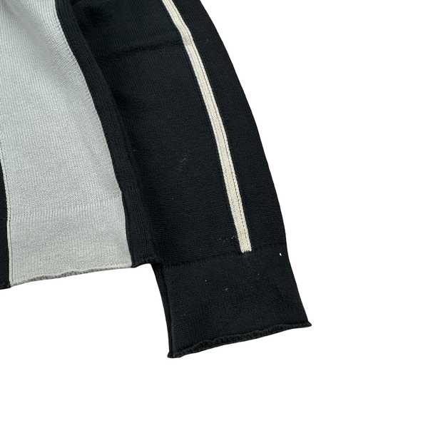 Stone Island 2004 Grey Cotton Knit Compass Quarter Zip Jumper - Medium