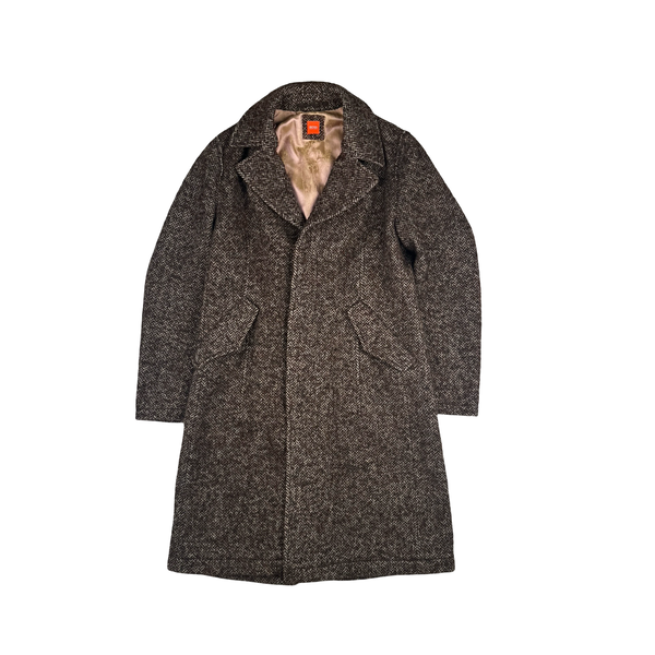 Hugo Boss Orange Wool Blend Lined Blazer Trench Coat - Large