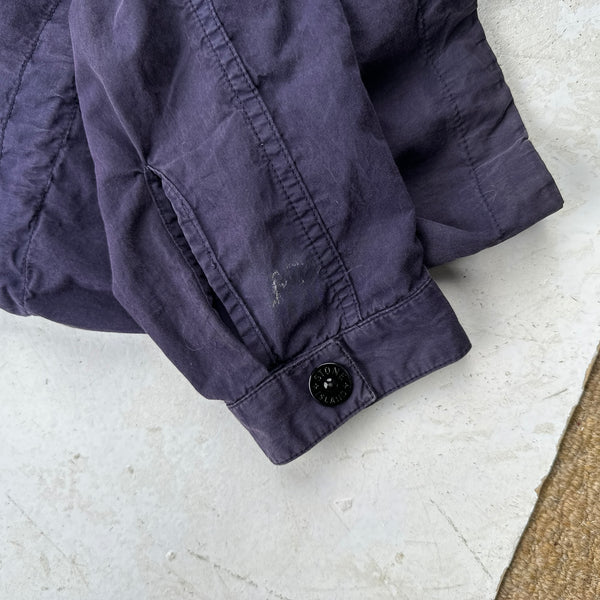 Stone Island 2017 Purple Hooded Cotton Zipped Overshirt Smock - XL