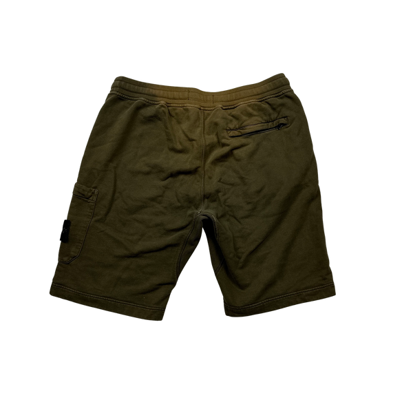 Stone Island 2018 Khaki Cotton Fleece Shorts - Large