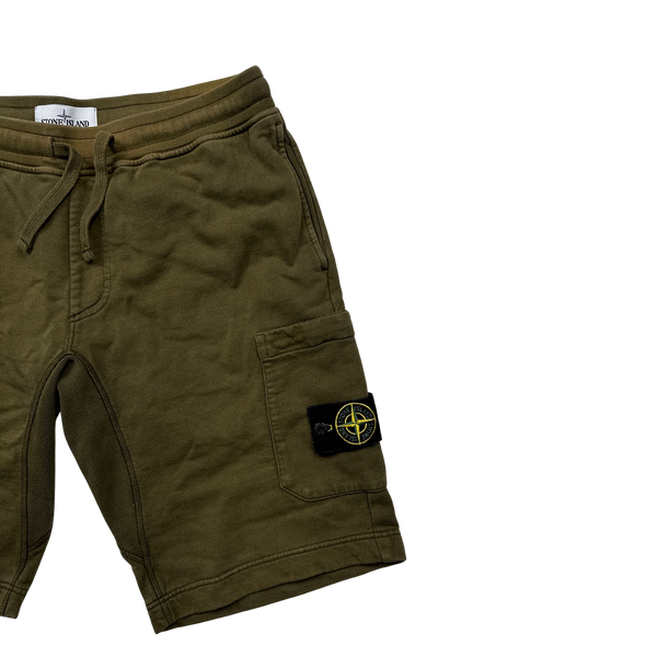 Stone Island 2018 Khaki Cotton Fleece Shorts - Large