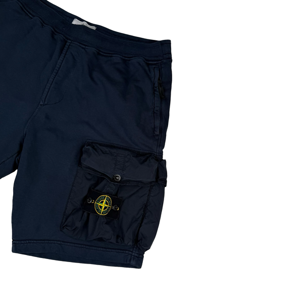Stone Island 2022 Navy Blue Cotton Cargo Shorts- XL