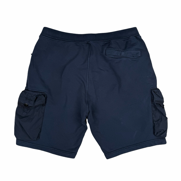 Stone Island 2022 Navy Blue Cotton Cargo Shorts- XL