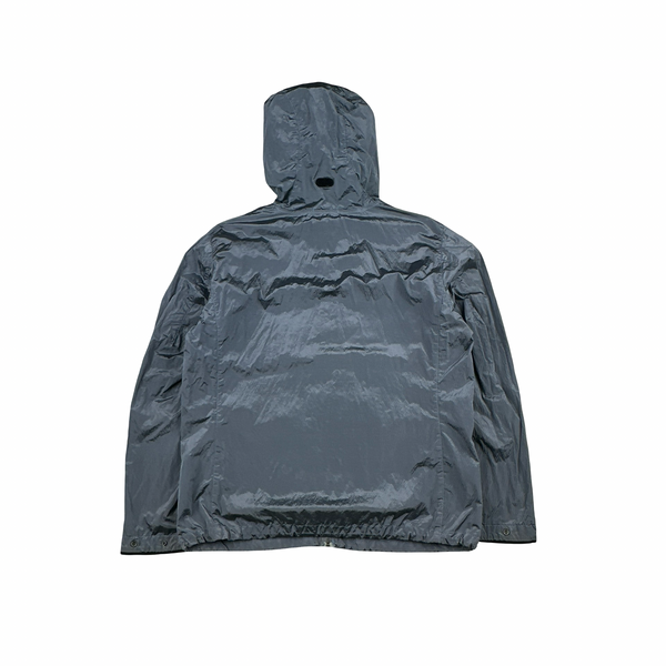 Stone Island 2009 Light Blue Nylon Metal Shimmer Zipped Jacket - XXL
