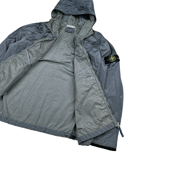 Stone Island 2009 Light Blue Nylon Metal Shimmer Zipped Jacket - XXL