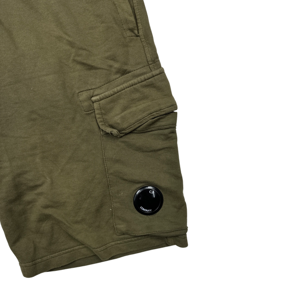 CP Company Khaki Cotton Lens Viewer Shorts - Large