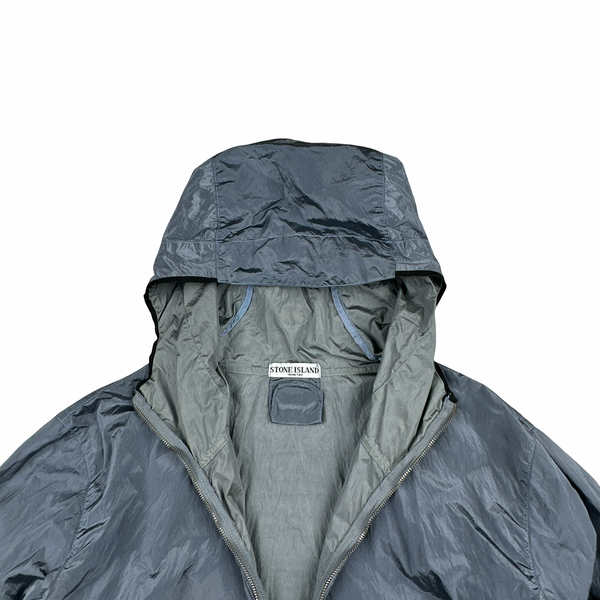 Stone Island 2009 Light Blue Nylon Metal Shimmer Zipped Jacket - XXL