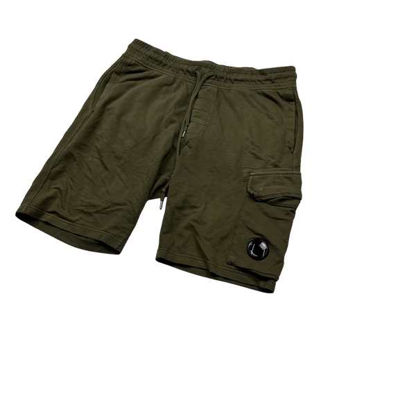 CP Company Khaki Cotton Lens Viewer Shorts - Large