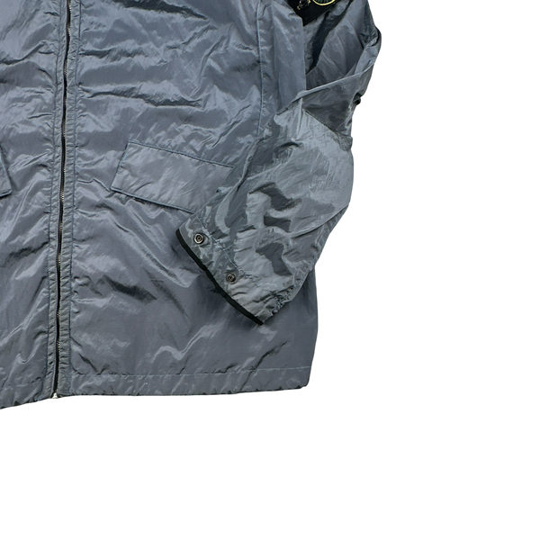 Stone Island 2009 Light Blue Nylon Metal Shimmer Zipped Jacket - XXL