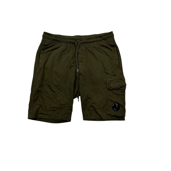 CP Company Khaki Cotton Lens Viewer Shorts - Large
