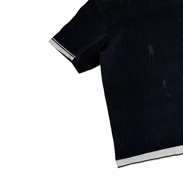 Stone Island Vintage 1999 Spellout Navy Blue Cotton T Shirt - Large