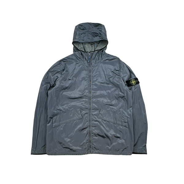 Stone Island 2009 Light Blue Nylon Metal Shimmer Zipped Jacket - XXL