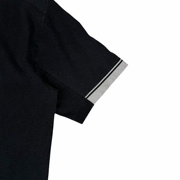 Stone Island Vintage 1999 Spellout Navy Blue Cotton T Shirt - Large